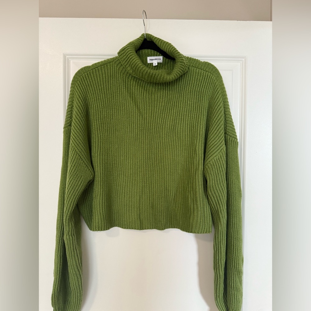 Superdown Green Turtleneck Sweater